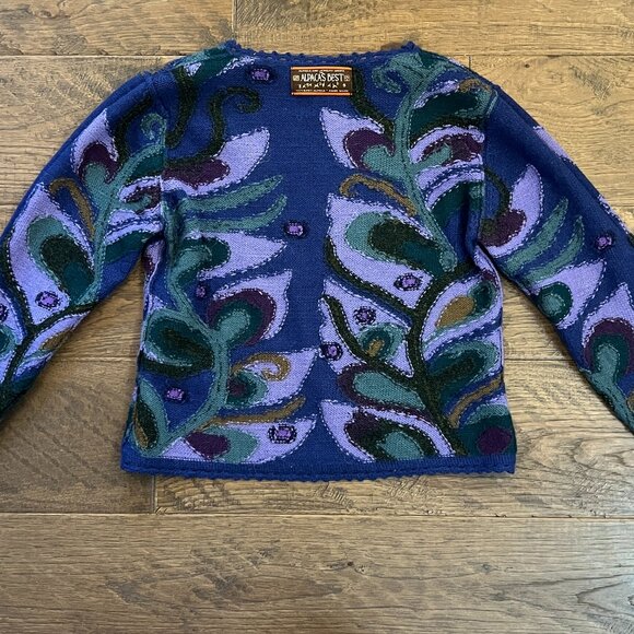 Alpacas Best 100% Baby Alpaca Sweater Small S Handmade Art To Wear Round Neck - Picture 16 of 16